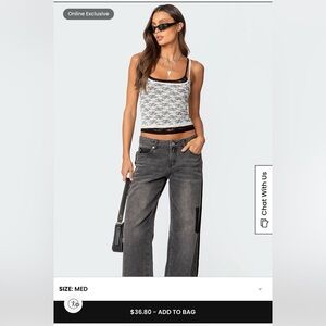 Edikted Wynnie Layered Lace Tank Top
